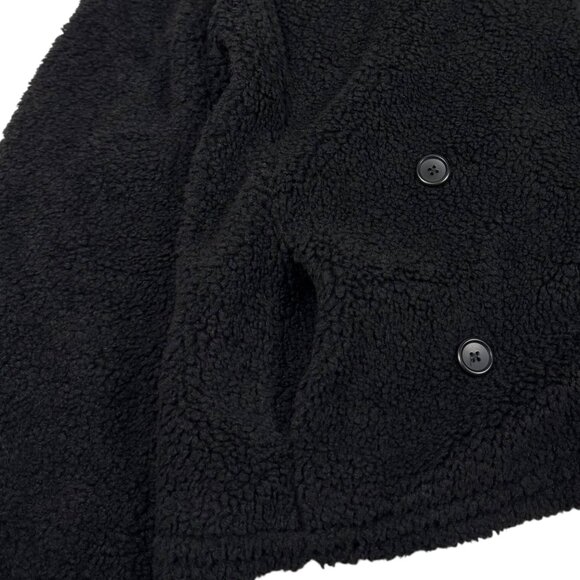 JAMES PERSE Sherpa Jaket Sz 3 Black Double Breasted Mock Neck Grunge Streetwear - Picture 7 of 14